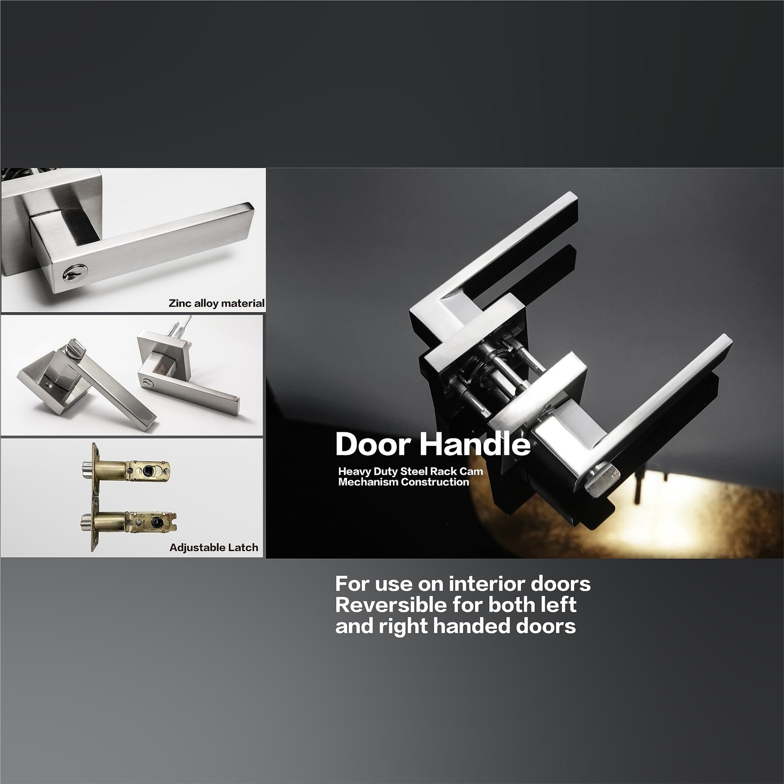 Heavy Duty Keyed Combo Lockset Satin Nickel Adjustable Backset 1-3/8-1-3/4" gallery