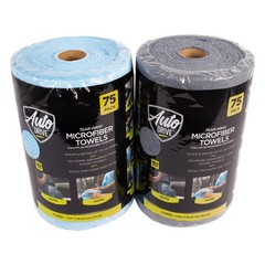 Tear Away Multi-Purpose Microfiber Towels on a Roll, Cleaning 75 Pack