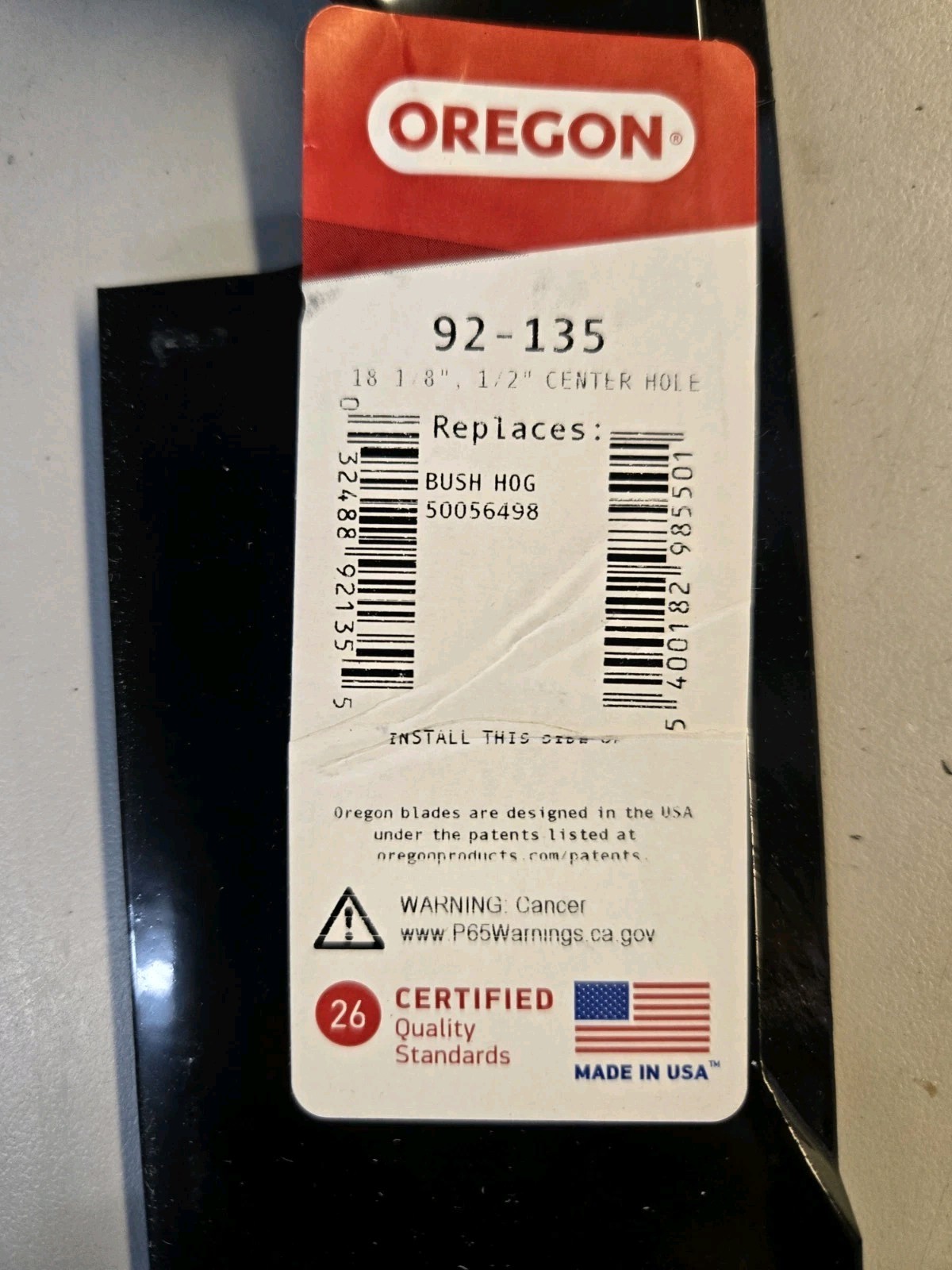 Oregon 92-135 Mower Blade, 18-1/18" Compatible with Bush Hog 50056498 gallery