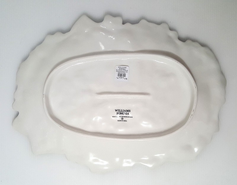 Williams Sonoma Figural Hydrangea Platter 15.5" NEW Stoneware Blue Flower Summer gallery