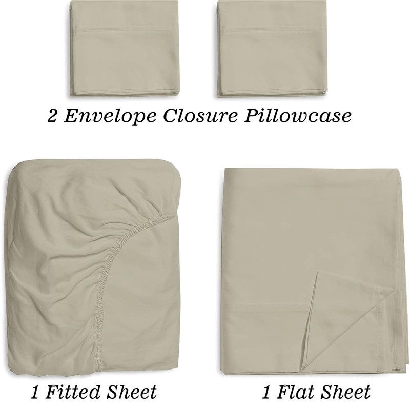 Split Top King Sheets Sets for Adjustable Beds - 100% Natural Cotton Split He... gallery