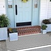 Black and White Striped Rug 24'' x 51'' Porch Machine Washable Indoor/Outdoor gallery