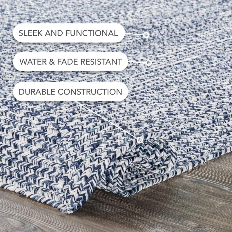 Nuloom 2 X 6 Solid Hand Braided Indoor/Outdoor Area Rug Pet-Friendly High gallery