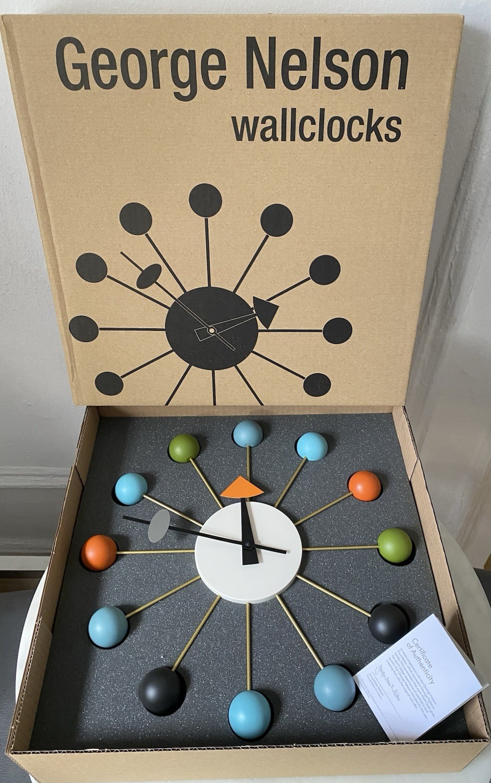 Authentic George Nelson Ball Clock, Vitra, Multicolor Non-Numeric Marks gallery