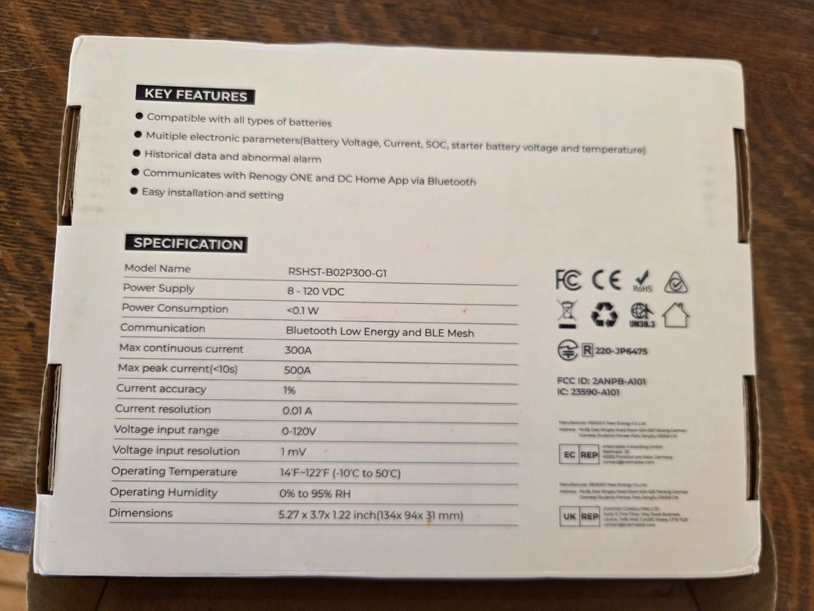 Renogy Battery Shunt 300 Remote Battery Monitoring for Lead Acid LFP Ni-MH gallery