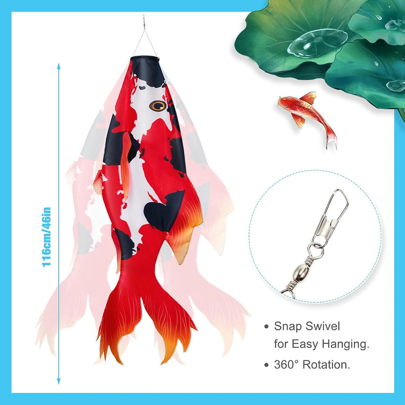 Realistic Fish Windsock Red Fish Windsock Red Koi Fish Outdoor Decor Windsock Fl gallery