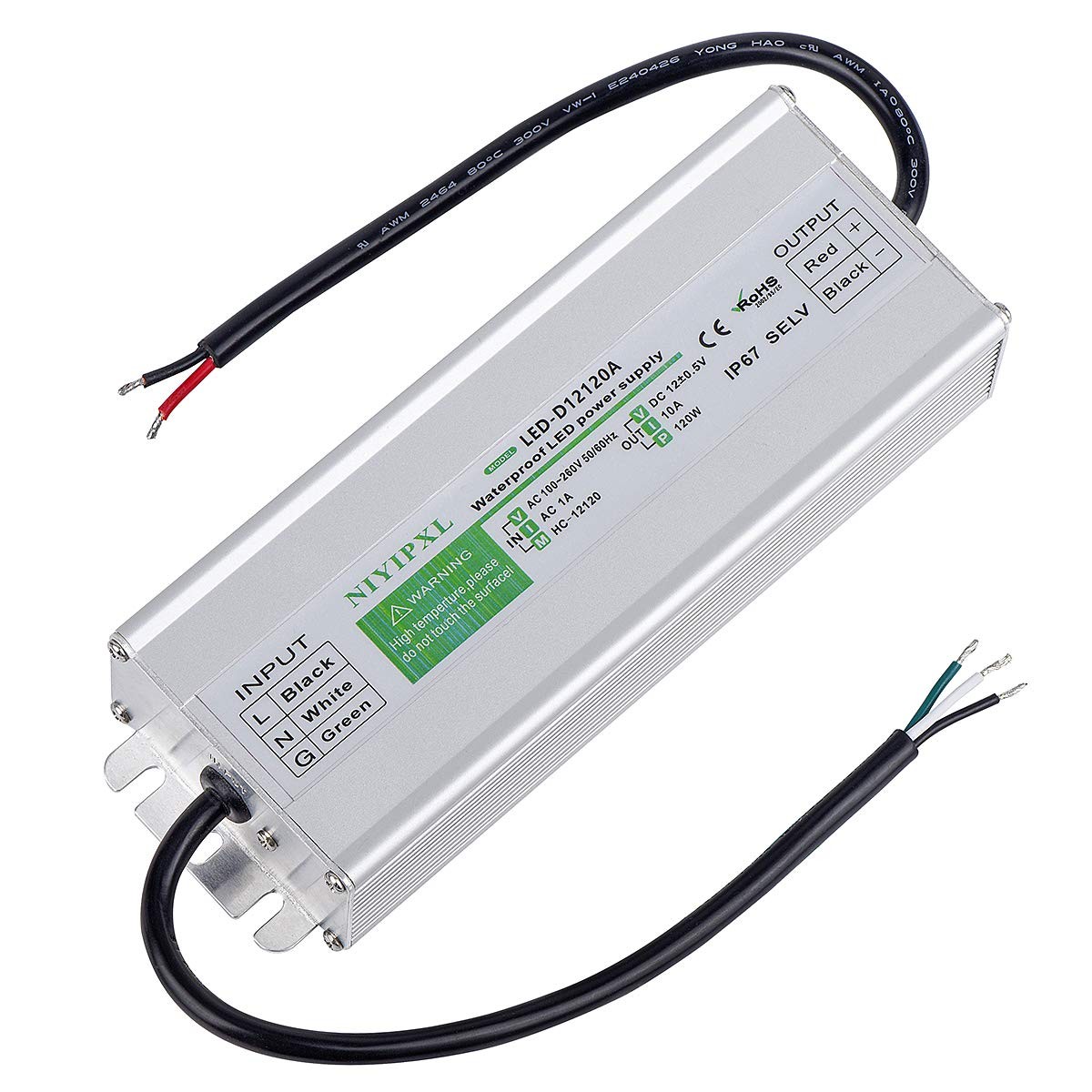 LED Driver 120 Watts Waterproof IP67 Power Supply Transformer Adapter 100V-260V gallery