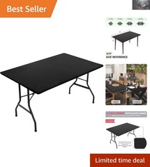 Versatile Reversible Stretch Table Cover for 6ft Tables – Indoor/Outdoor Use