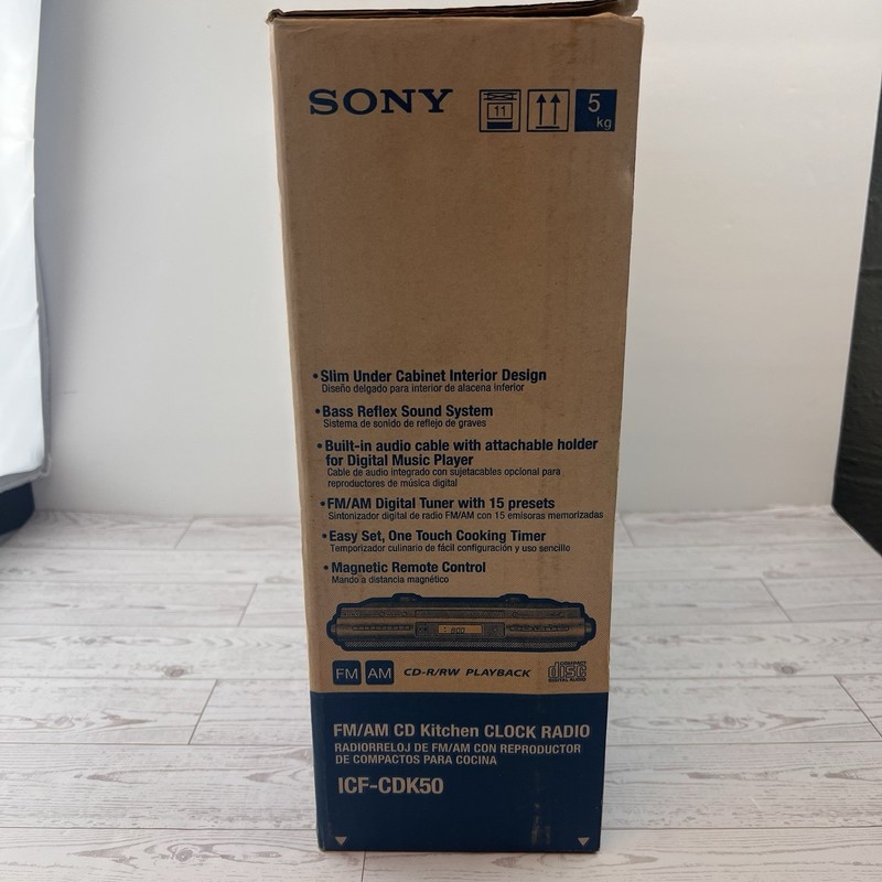 Sony ICF-CDK50 Under Cabinet CD Player Kitchen Clock Radio NIB gallery