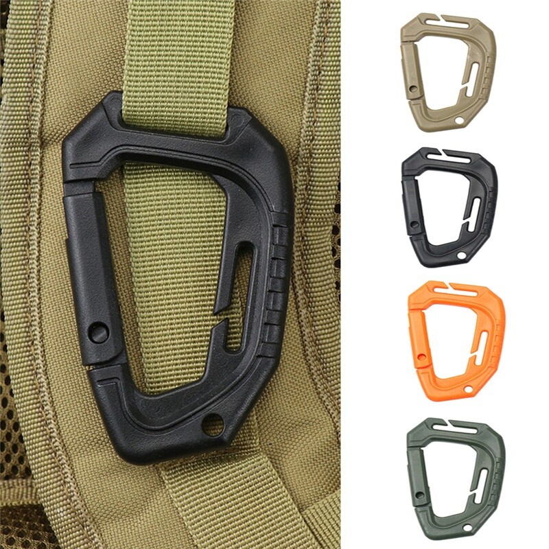 Tactical D-Type Carabiner with Molle Clip for Backpack Outdoor Climbing gallery