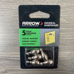 Arrow General Hardware 5 pack Bowling Pin Casual Magnets Silver Color New