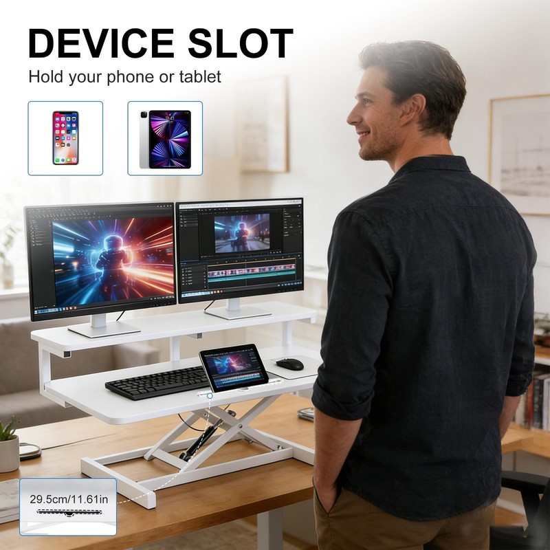 Height Adjustable Standing Desk Riser 37" Sit to Stand Converter Workstation gallery