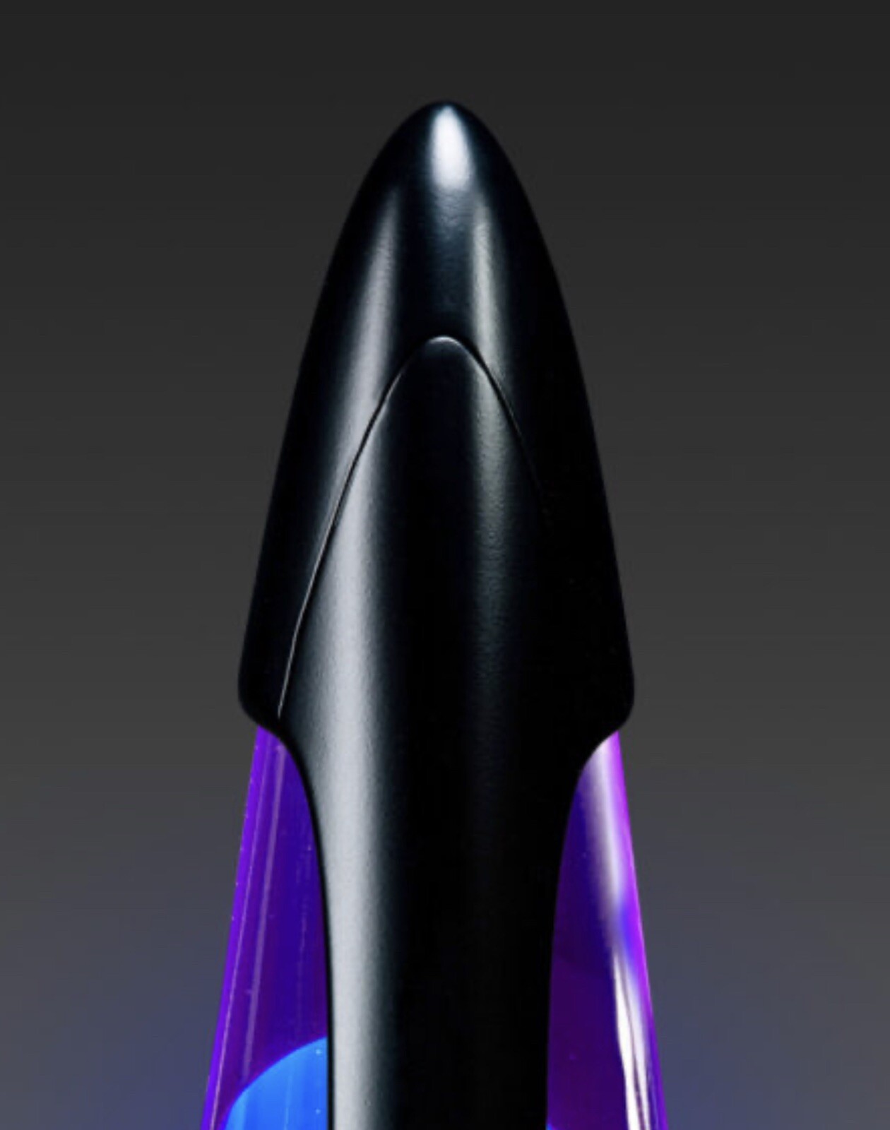 Mathmos Black Satin Neo Lava Lamp with Turquoise Wax In Blue Liquid. gallery