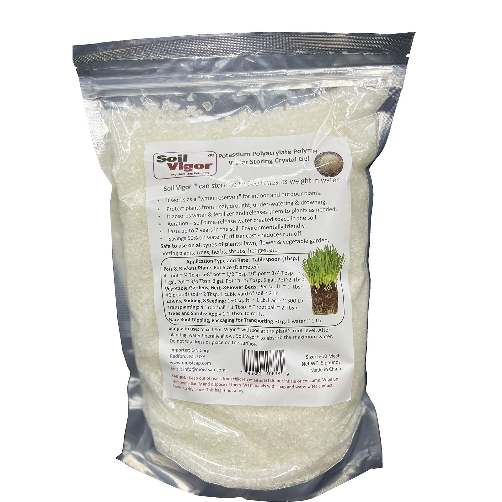 5 Pound Soil Vigor Super Absorbent Polymer Water Storage Crystals For Plants gallery
