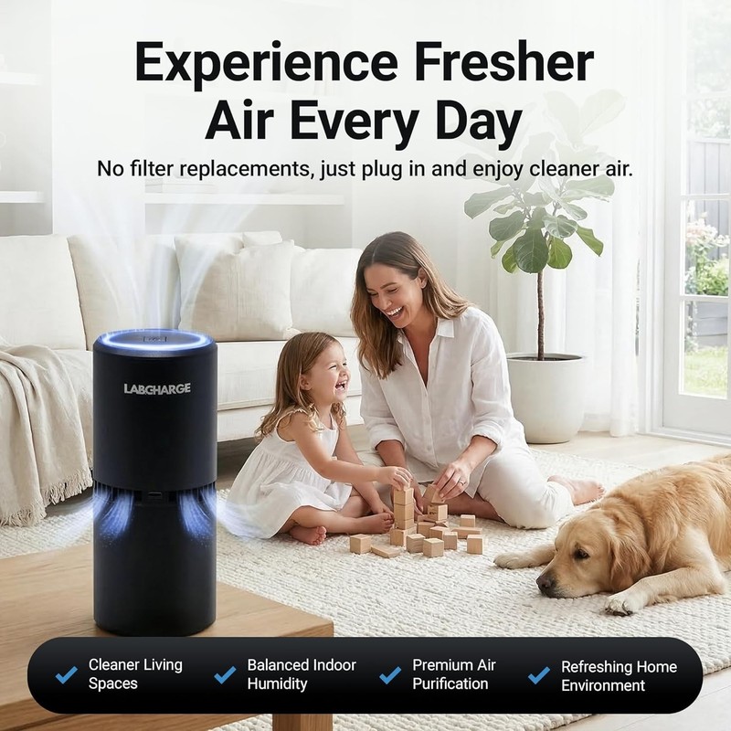 Small Ionic Air Purifier for Home & Bedroom – Silent HEPA Filter – Covers 250... gallery