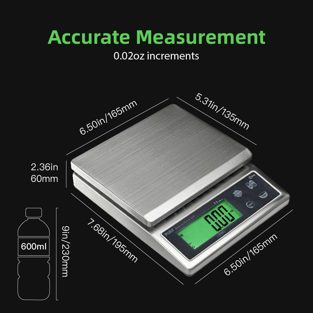 Polit Sun IP65 Waterproof Rechargeable Food Scale — 13lb/6kg High-Precision 0... gallery