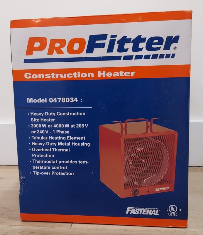 FASTENAL ProFitter Electric Construction Heater 0478034 Heavy Duty 240v pro fit gallery