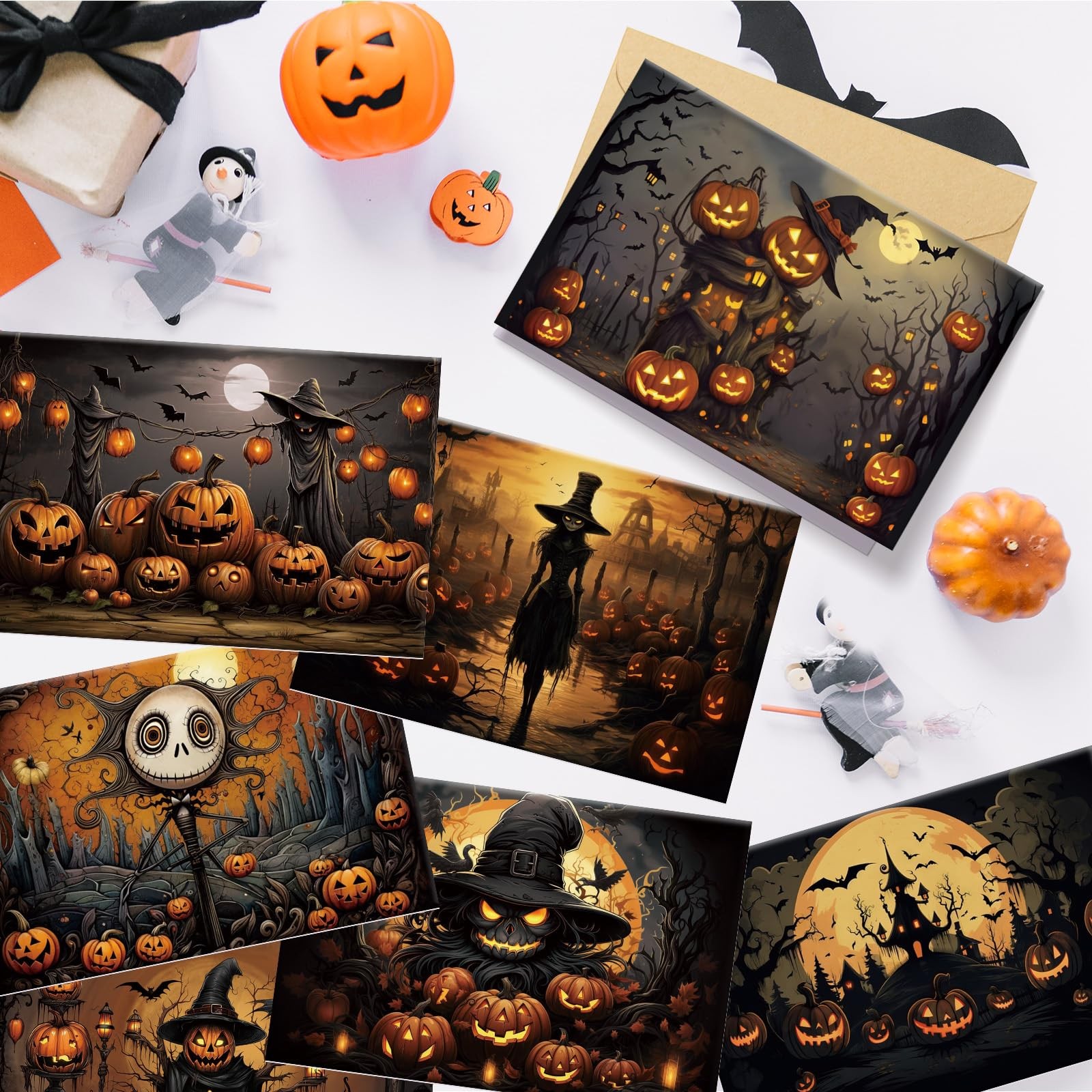 24 Pack Horror Halloween Cards with 4 inches x 6 inches, horror halloween set gallery