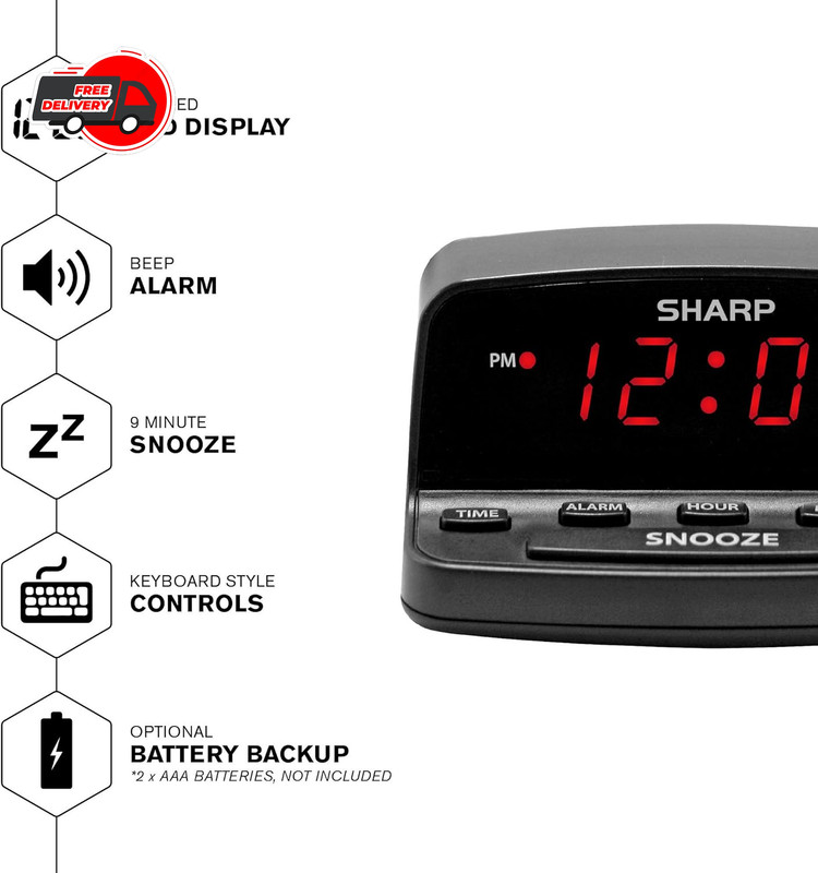 Super Extremely Extra Loud Alarm Clock for Very Heavy Sleeper Battery Backup NEW gallery