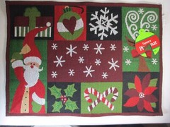 4 Tapestry Polyester Cotton Blend Placemats Holiday Santa Winter Scene 19 x 13″