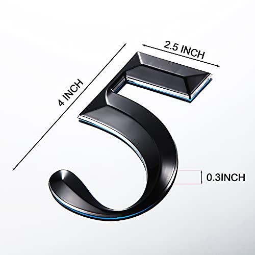 10 Pcs 3D Door Mailbox Numbers 0-9 Self - 4x2.5 Inches - Black gallery