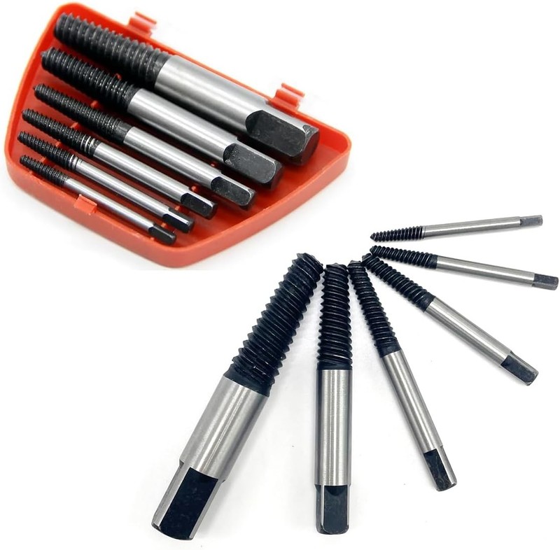 6PCs Damaged Screw Extractor Kits, Chrome-vanadium Steel Stripped Screw Extracto gallery