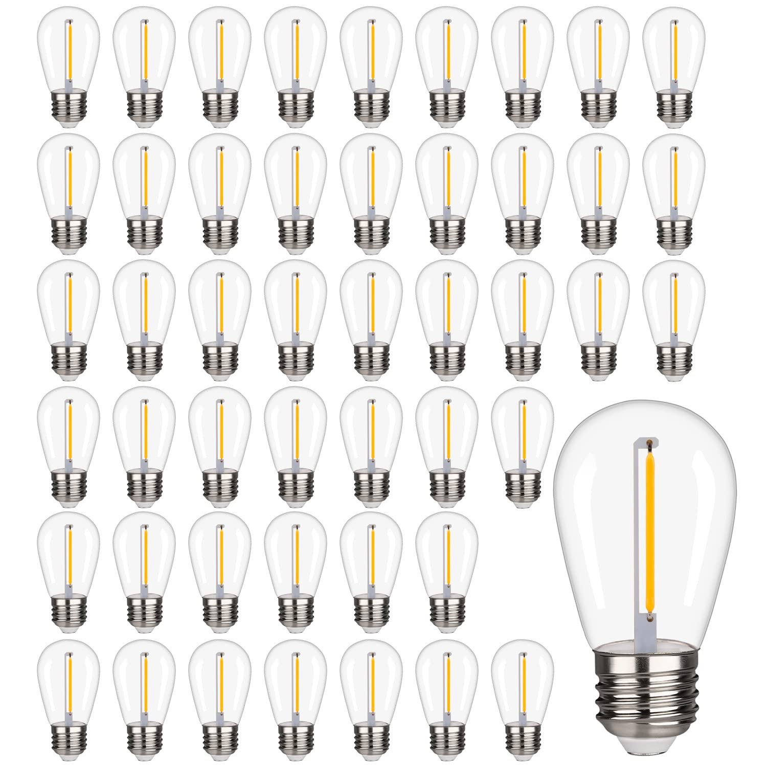 48 Pack S14 LED String Light Bulbs, 1W Shatterproof & Waterproof Outdoor Indoor gallery