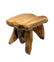 Natural Tree Stump Stool Live Edge Cedar Wood Plant Stand L13″ x W11″ x H9.5″