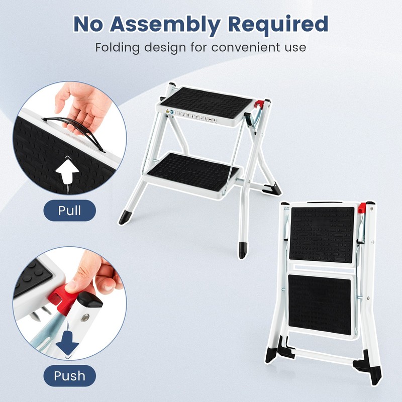 2-Step Ladder Lightweight Folding Step Stool Heavy Duty Metal Stepladder Kitchen gallery