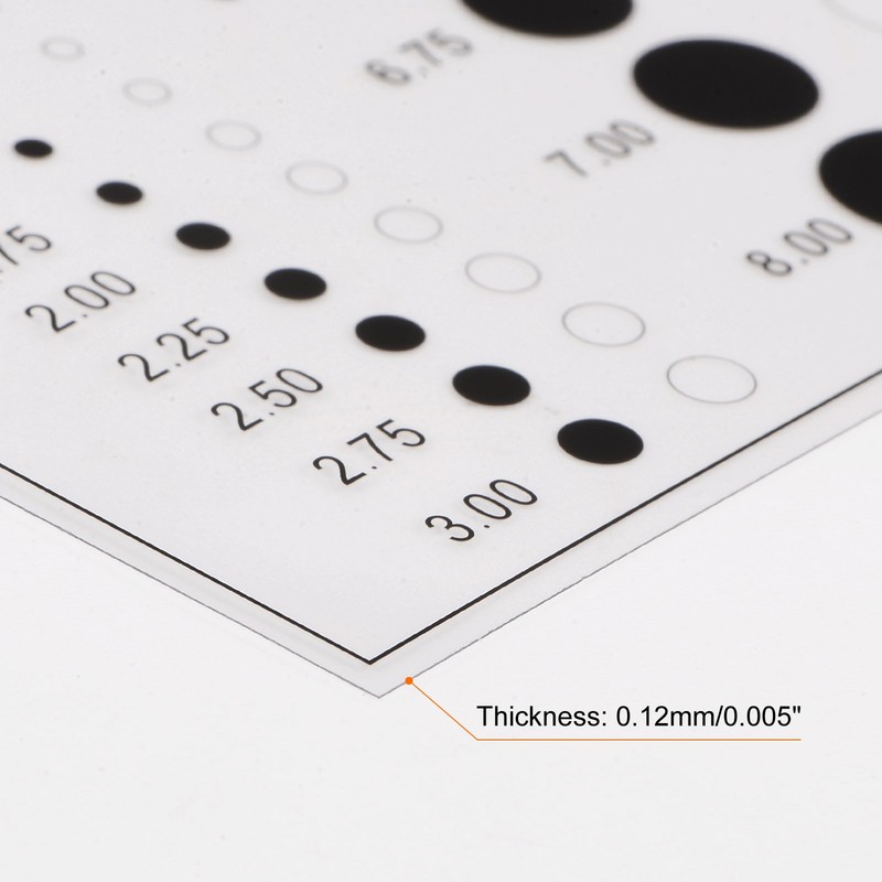 Transparency SEC Size Estimation Chart 145x63mm Diameter gallery