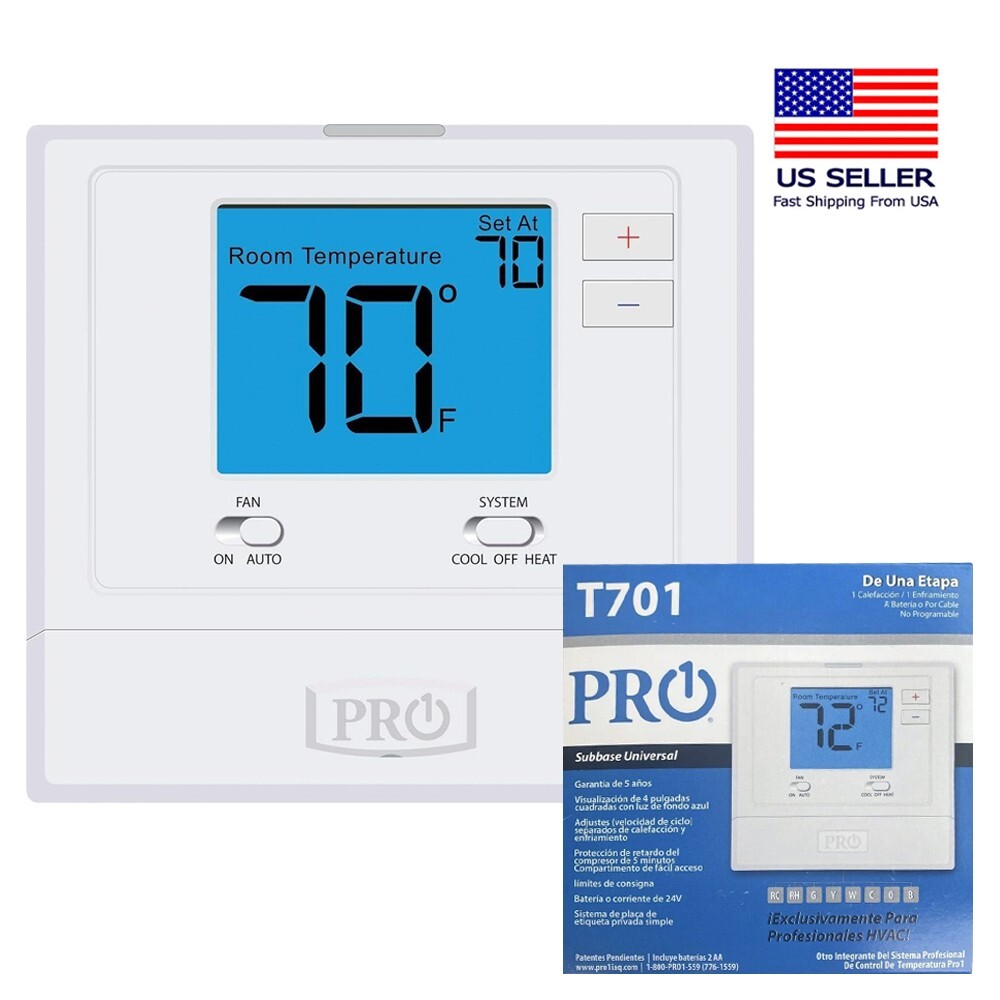 PRO1 IAQ T701 Digital Non-Programmable Thermostat, Single Stage, 1 Heat - 1 Cool gallery