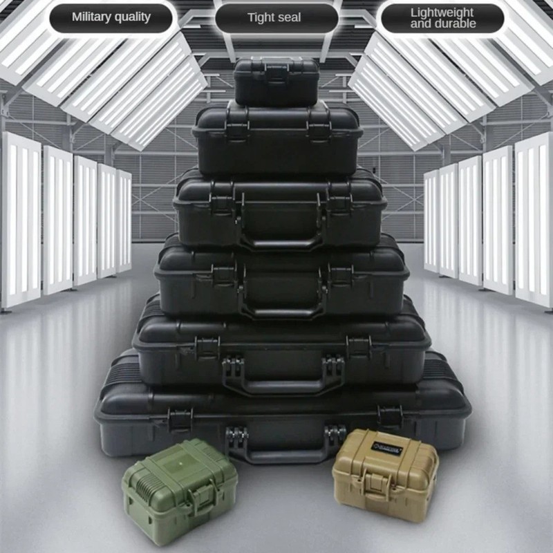 6 Sizes Black Hard Shell PP Toolbox Shockproof Portable Tool Storage Case gallery