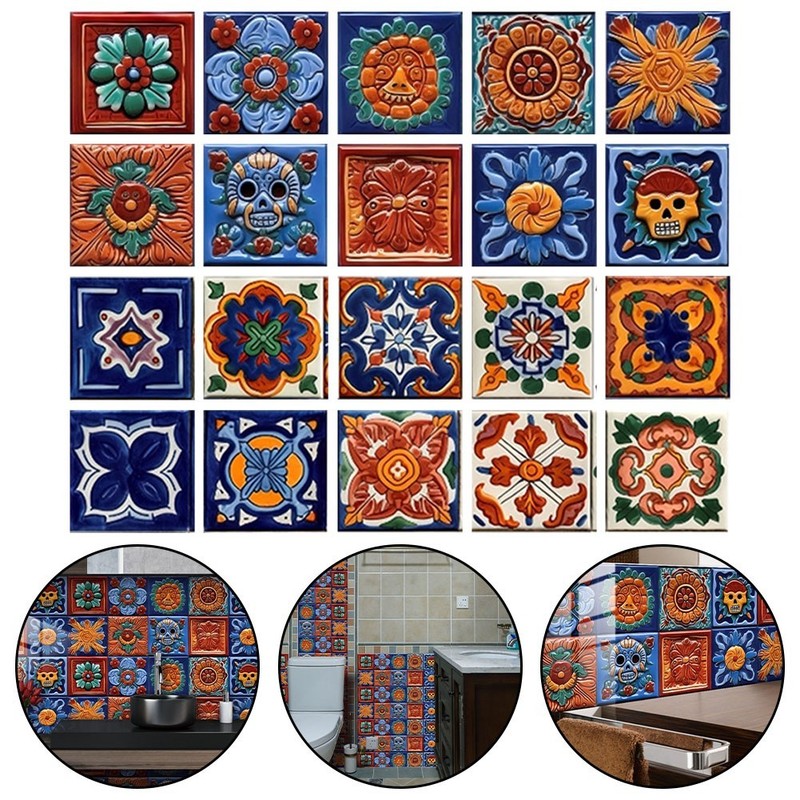 Decorating Needs Mexican Tiles High Quality PVC Long Lasting Use Mexican Tiles gallery