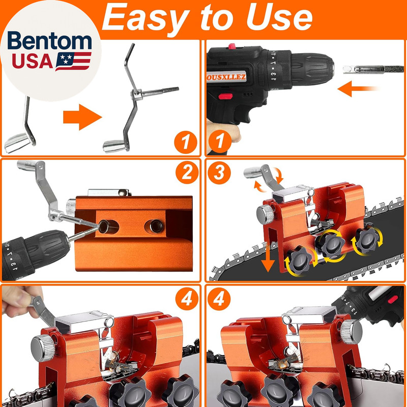 2025 Upgraded Chainsaw Sharpener,Chain Saw Sharpening Jig,Hand-Cranked Chainsaw gallery