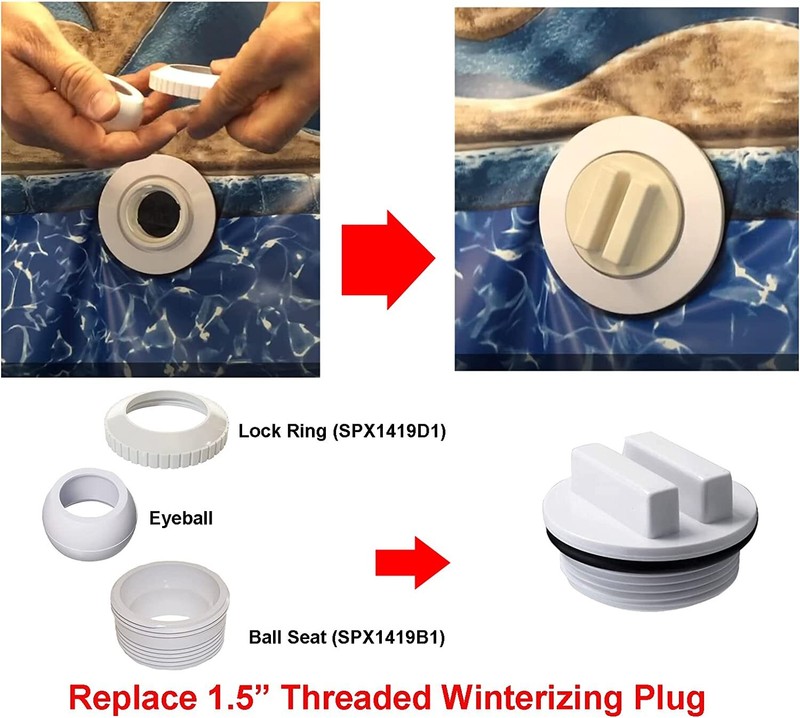 5 pack Pool Spa Hydrostream Return Jet Fitting 3/8" Opening Fits Hayward SP1419B gallery