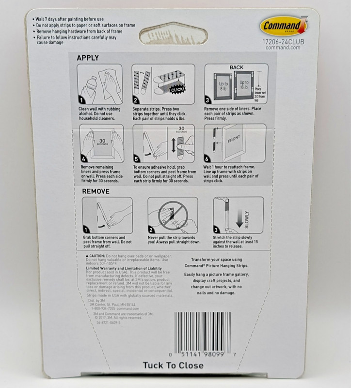 3M Command Large Picture Hanging Strips 24 Pairs 48 Strips Holds Up to 16 lb gallery