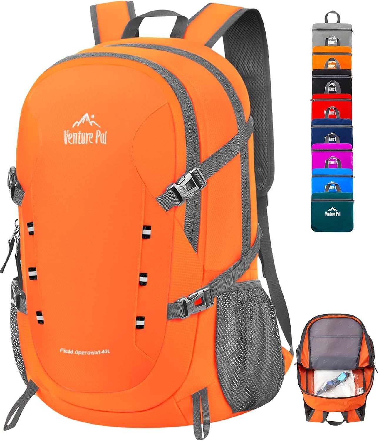 Water Resistant Nylon Hiking Backpack with Multiple Pockets