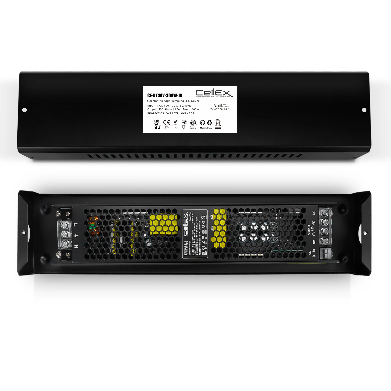 Triac Dimmable LED Driver 48V 300W JB IP20 ETL Class 2 Transformer Power Supply gallery