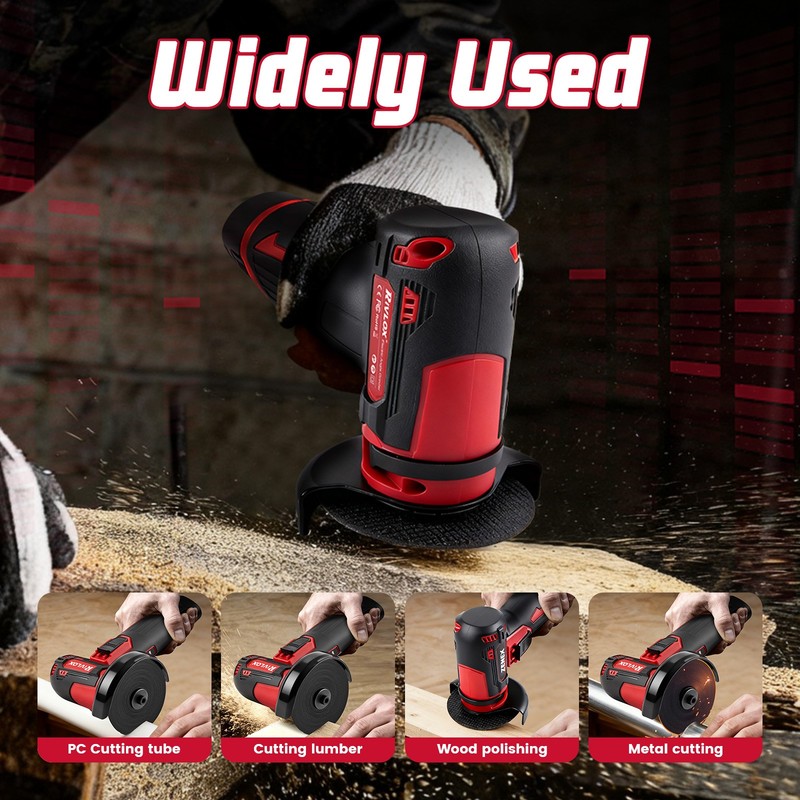 3" 12V Cordless Angle Grinder, Mini Cut-Off Tool & Polisher for Metal, Wood gallery