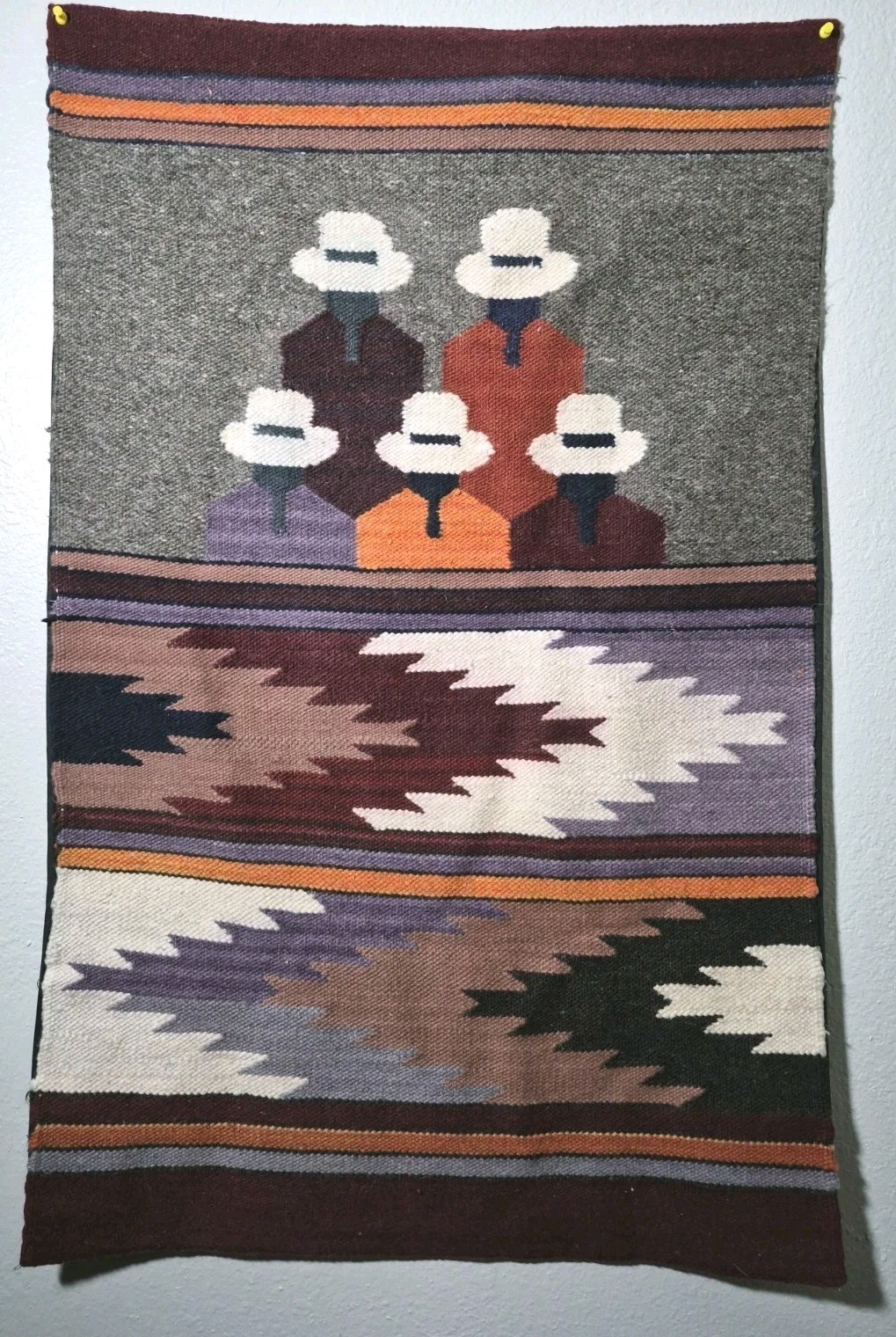 Handmade Wool Peruvian Tapestry The Gossips Andean Folk Art Wall Decor 2' By 3' gallery