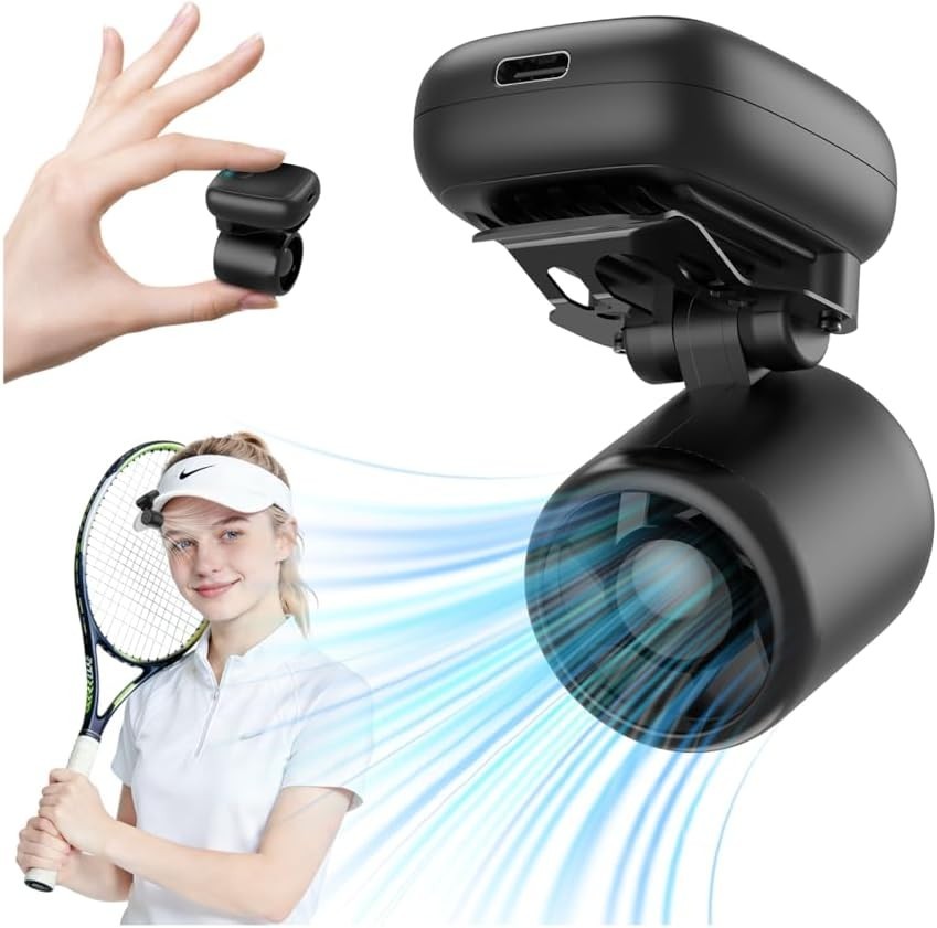 Mini Clip On Fan Portable 2oz USB-C Rechargeable 3 Speed Hands Free Hat Fan gallery