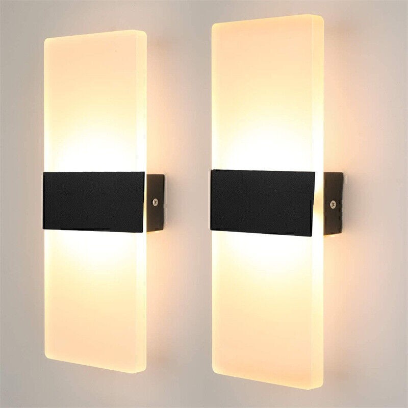 2x Modern Square LED Wall Light Up Down Lamp Indoor Home Sconce Lighting Fixture gallery