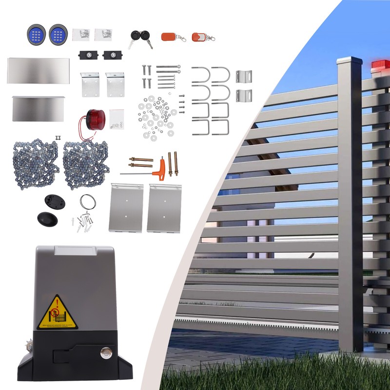 2500lbs Electric Automatic Sliding Gate Opener Motor Keypad+2 Remote Control gallery