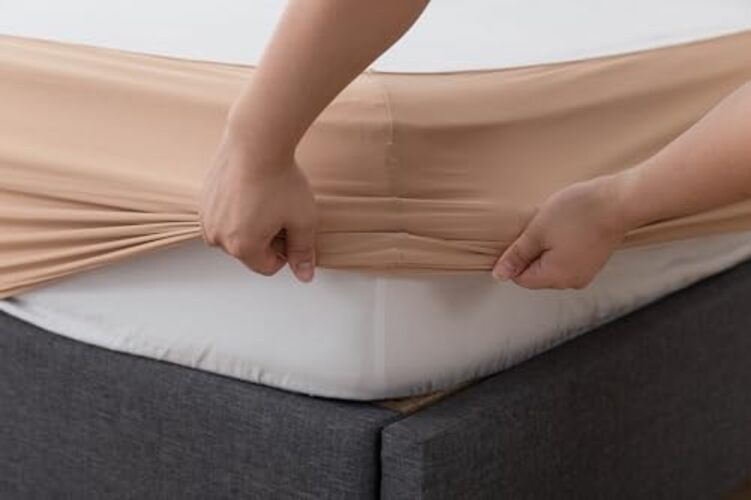 Box Spring Cover Size - Elastic Wrap Around 4 Sides Bed Skirt, with King Camel gallery