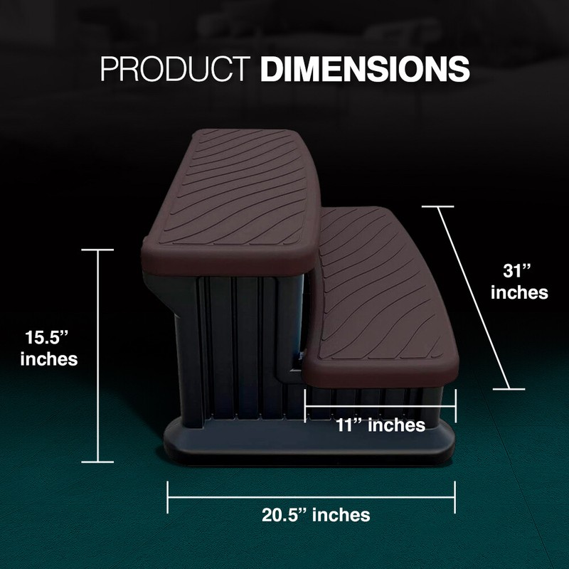 Puri Tech Universal Spa & Hot Tub Steps No Slip Grip Support Espresso with Black gallery