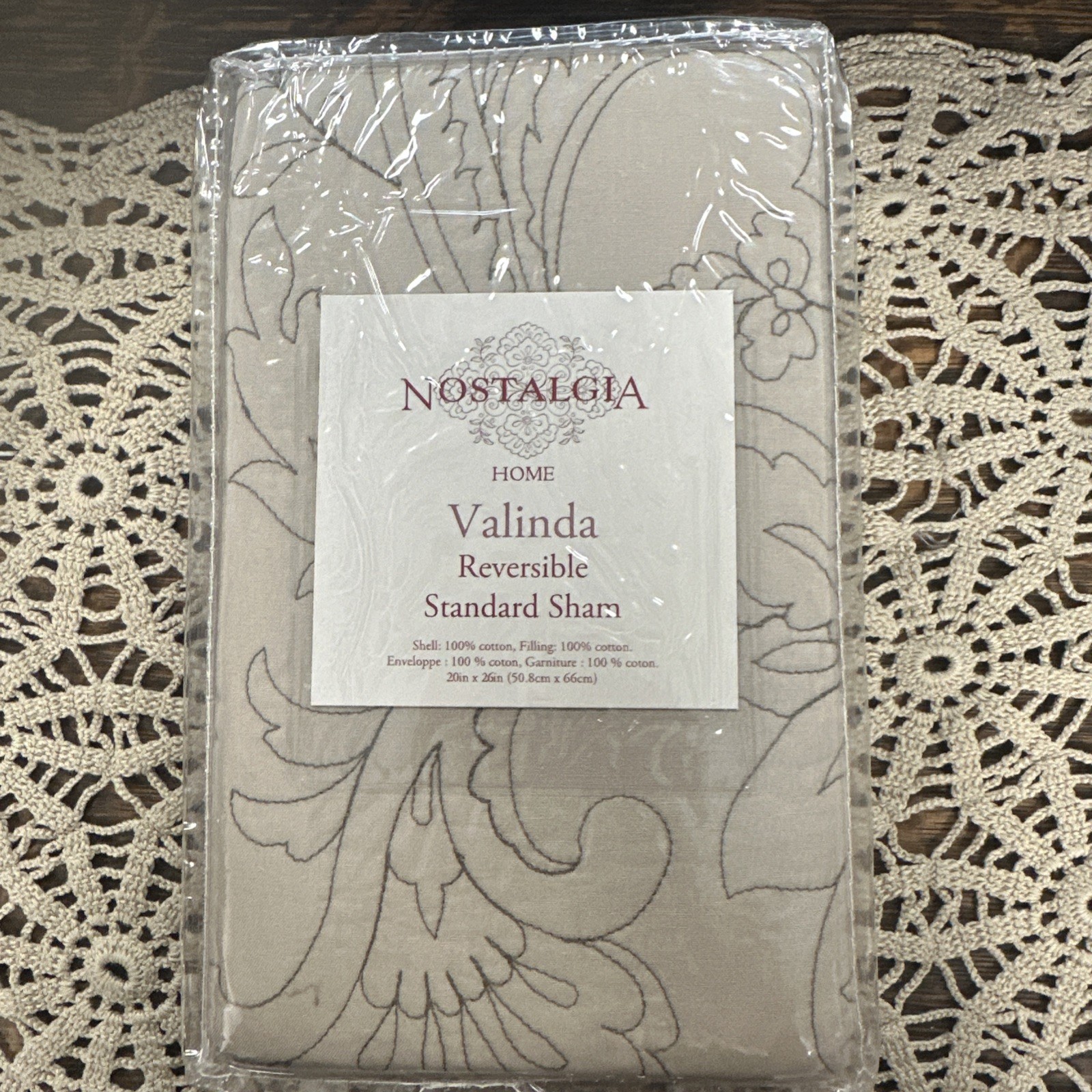 NOSTALGIA HOME Valinda Reversible Quilted Standard Pillow Sham Mocha/Tan NiP gallery