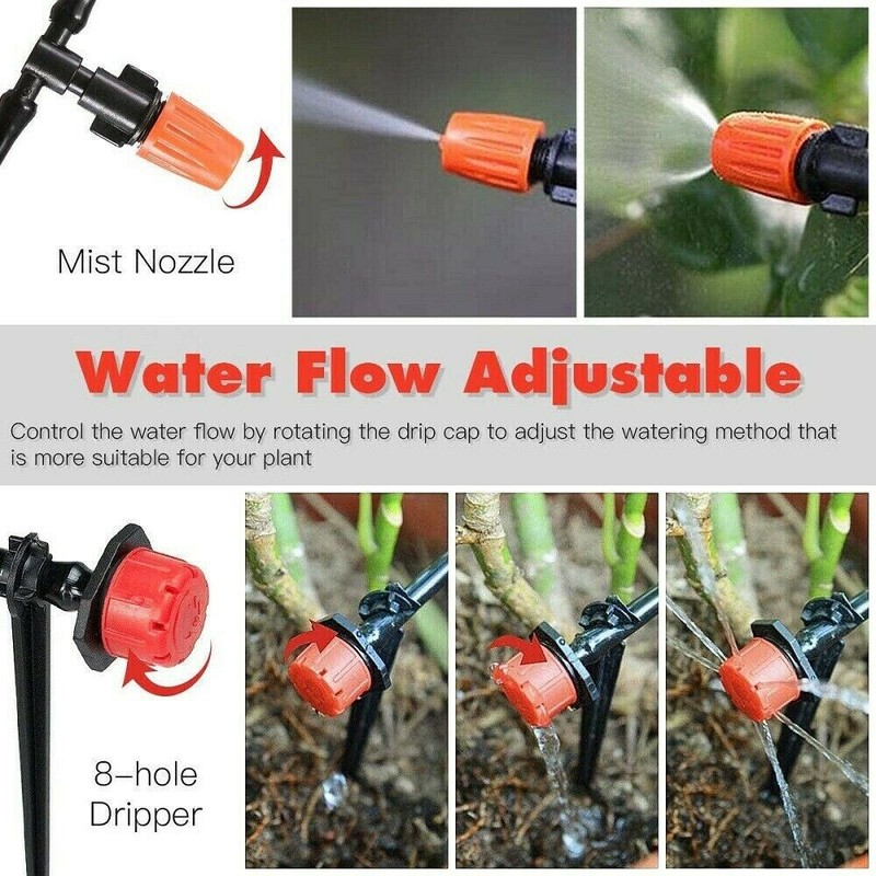 202PC Drip Irrigation System Garden Plant Self Watering Hose Micro Sprinkler Kit gallery