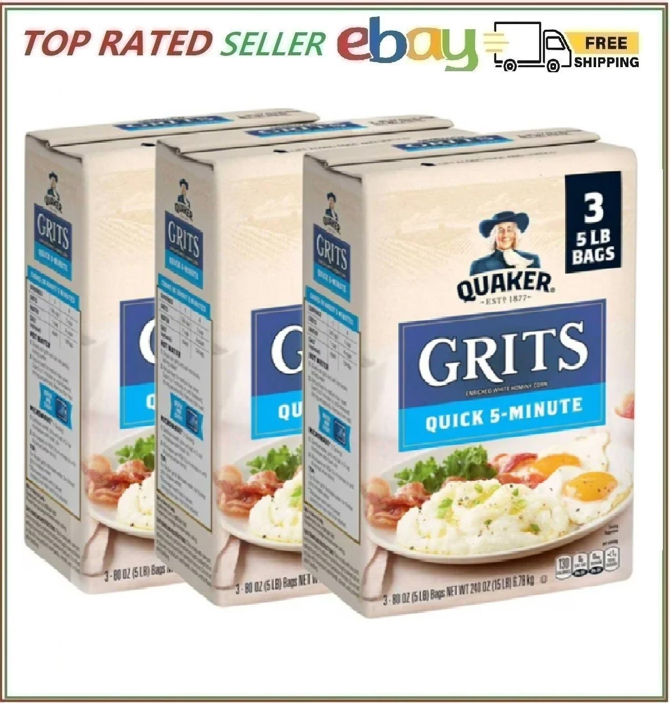 Quaker Quick 5-Minute Grits (15 lb., 3 pk.) Great Price gallery