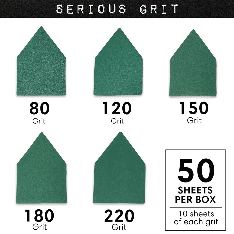 - 90mm x 65mm Triangle Sanding Sheet Assortment - Fits Milwaukee M12 Fuel San gallery