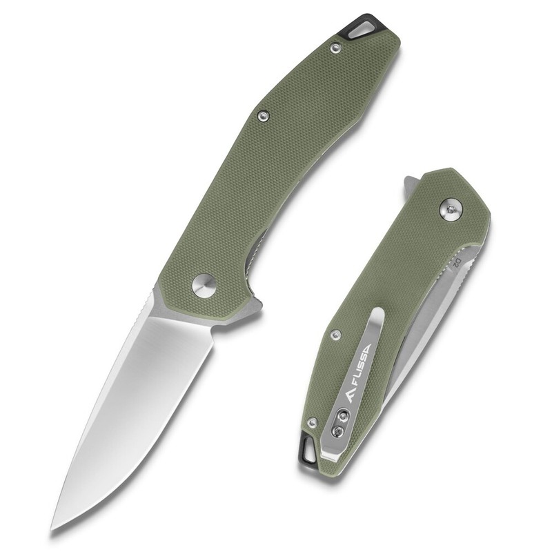 FLISSA Folding Pocket Tactical Knife D2 Blades Liner Lock W/G10 Handle EDC Knife gallery